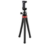 HAMA | Trípode Flexpro para Smartphone, GoPro y cámaras de Fotos, Patas articuladas, Altura de 27 cm y Color Negro y Rojo