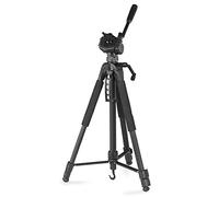 Hama Trípode para cámara Action 165 3D (trípode compacto con soporte para teléfono móvil, trípode con altura de 61 - 165 cm, cabezal de 3 vías, con funda apta para Canon/Nikon/Sony), color negro