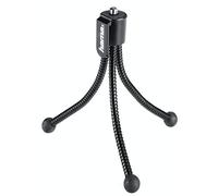 Hama | Trípode para cámara Compacto para Fotos estables (tripode móvil para Camara, portátil y pequeño, Patas Flexibles Ajustables, Rosca Universal 1/4, tripode Mesa Compacto) Negro