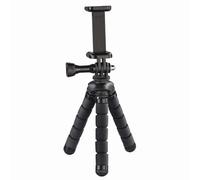 Hama | Trípode para Smartphone y GoPro, Negro | Trípode para móvil y cámara GoPro hasta 14cm, Patas Antideslizantes