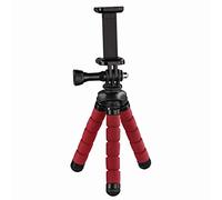 Hama | Trípode para Smartphone y GoPro, Rojo | Trípode para móvil y cámara GoPro hasta 14cm, Patas Antideslizantes