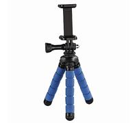 Hama | Trípode para Smartphone y GoPro (Trípode para móvil y cámara GoPro hasta 14cm, Patas Antideslizantes) Color Azul