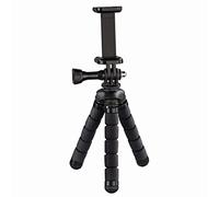 HAMA | Trípode para Smartphone y GoPro (Trípode para móvil y cámara GoPro hasta 14cm, Patas Antideslizantes), Negro