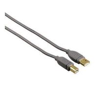 Hama USB 2.0, 1m. - Cable USB (1m., 1 m, USB A, USB B, 2.0, Male connector/Male connector, Gris)