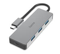 Hama USB-C Dubruj con 4 Puertos - их 10 GBits/s, USB 3.2, 3 USB-A y 1 USB-C - Gris