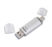 Hama USB Flash Drive with USB 3.0 & USB 3.1 Type-C silver Silver 128 GB, 0018107