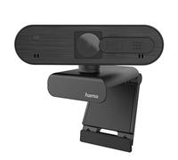 Hama | Webcam USB Full HD 1080p con Micrófono Estéreo y Enfoque Automático (Cámara para PC y Portátil, Protección de Privacidad, Conexión Plug & Play USB-A) Negra.