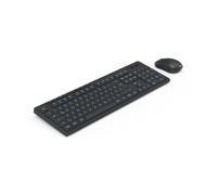 Hama WKM-200 - Juego de teclado y ratón inalámbrico con pilas (AZERTY, teclado digital, 8 teclas multimedia, Fn-Lock, receptor USB-A, 2.4 GHz RF, ratón óptico 1600DPI Ambidextre) negro