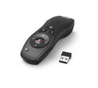 HAMA | Presentador Láser Inalámbrico 6 en 1 (Puntero Presentaciones, Control Profesional, hasta 15m de Distancia, Receptor USB, Universal) Color Negro.