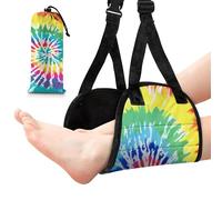 Hamaca ajustable para reposapiés de avión, soporte de pie premium con acolchado grueso y placas de apoyo, reposapiés de viaje versátil y hamaca de escritorio, ideal para vuelos largos y relajación en