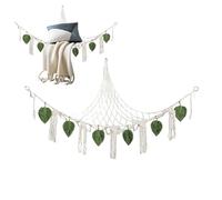 Hamaca Almacenamiento Animales de Peluche - Almacenamiento Grande en Esquina con Borlas Boho para Juguetes,Organizador Boho para Habitación Dormitorio Guardería Sala