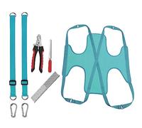 Hamaca azul para mascotas para perros y gatos grandes con cortaúñas, lima, peine, correas y hebillas