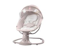 Asalvo KAHLO Hamaca Balancín con Música y Bluetooth, Balanceo Automático 5 Niveles, Capota con Mosquitera, Juguetero con 2 Juguetes, Reposa Cabezas, Desde 0 Meses hasta 9 Kg, Textil Lavable, Árbolitos