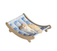 Hamaca Cama para Gatos - Hamaca transpirable de madera resistente a arañazos | Cama Refrescante para Mascotas | para Salón Dormitorio Transportín Coche Exterior Verano Caluroso Juego Senior Cachorro C