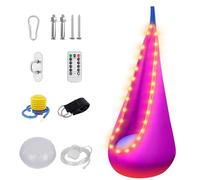 Hamaca colgante, asiento de columpio iluminado con cojín inflable y luces | Asiento de columpio de cápsula, nicho colgante, asiento de columpio, capacidad de carga de hasta 80 kg para interior y hogar