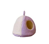 Hamaca colgante de algodón con forro polar grueso para jaula de pájaros (morado tipo B, L)