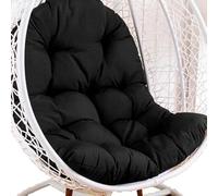 Hamaca colgante impermeable, cojines duraderos resistentes al sol para relajación al aire libre, color negro, ideal para comodidad de verano y ocio