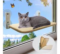 Hamaca Colgante para Ventana de Gato Plegable sin Cables Cama con ventosas Asiento Descanso Gatos Estructura metálica y Cubierta Suave Interior Tomar el Sol Relajarse