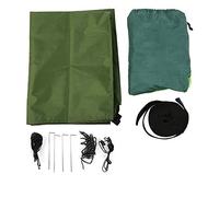 Hamaca Colgante portátil para Acampar con Dosel de Red, Cubierta para la Lluvia, para Patio, jardín, Viajes, Camping, Playa, Patio, Verde Militar, 290x140cm, 1143g