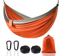 Hamaca Colgante XXL para 2 Personas 300 x 200 cm - Hamaca Jardin Exterior, Ultraligera y Portátil - con Capacidad de 300 kg - Ideal para Camping, Viajes, Balcón e Interior (Naranja)