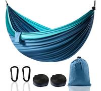 Hamaca Colgante XXL para 2 Personas 300 x 200 cm - Hamaca Jardin Exterior, Ultraligera y Portátil - con Capacidad de 300 kg - Ideal para Camping, Viajes, Balcón e Interior (Azul)