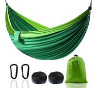 Hamaca Colgante XXL para 2 Personas 300 x 200 cm - Hamaca Jardin Exterior, Ultraligera y Portátil - con Capacidad de 300 kg - Ideal para Camping, Viajes, Balcón e Interior (Verde)