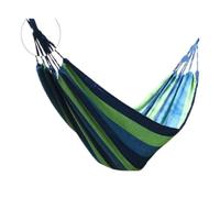 Hamaca colorida a rayas para relajarse, hamaca azul portátil para camping, patio trasero y viajes, ligera, ideal para familiares y amigos