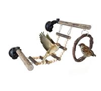 Hamaca con para Parque Infantil para Pájaros: 14,96 X 7,87 Pulgadas, 346 G, Percha De Madera ABS, Actividad De Escalada Flexible, Juguete con Jaula con para Agapornis, Periquitos, Cot