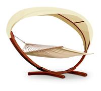 Hamaca con techo de madera crema 405cm para 2 personas