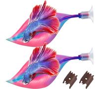 Hamaca de 2 piezas Betta Bed Leaf para un lugar de descanso práctico, pez betta, color rosa