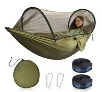 Hamaca de Acampada Ultra-Ligera Con Mosquitero | Capacidad de Carga de 200 kg, Nylon de Paracaídas Transpirable para Interior y Exterior, Mochila, Viajes, Senderismo, Playa