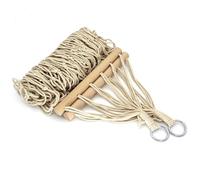 Hamaca de algodón para exteriores con palos de madera, cómoda cama oscilante para camping, patio trasero y relajación interior, silla colgante ideal para viajes y ocio