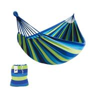 Hamaca de Algodón para Jardín, Terrazas, Viajes, Campings. Hamaca para 2 Personas al Aire Libre con Bolsa de Transporte incluida. (Peso hasta 150kg - Medidas 150 x 180cm)