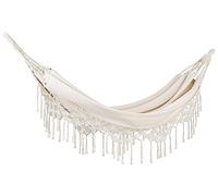 Hamaca de algodón poliéster Beige Columpio jardín Boho Interior Exterior Rocca