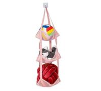 Hamaca de almacenamiento de juguetes para colgar sobre la puerta, resistente de 4 niveles, organizadora de baloncesto, fútbol, voleibol, peluche, red de almacenamiento para juguetes de peluche