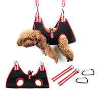 Hamaca de Aseo para Perros y Gatos, Hamaca de Aseo para Mascotas, Hamaca para Perros con 2 Ganchos y Hebilla y 2 Correas, para Animales Pequeños Perros y Gatos Cortar las Uñas, Peinar el Baño, L