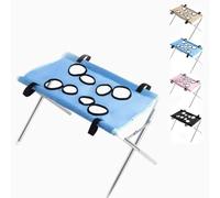Hamaca De Baño For Perros Con Soporte Plegable, Arnés Aseo 8 Agujeros | Estante Aseo Portátil For Ducha For Perros, Prueba Fuga, Transpirable 8 Orificios Recoger Orejas Bañarse(Blue,Standard)