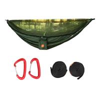 Hamaca de campamento | Hamaca de campamento con red de malla | Equipo de relajación de instalación rápida desplegable con protección contra moscas para playa, patio, mochilero, senderismo