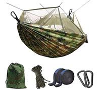 Hamaca de Camping con Mosquitera - Uplayteck Hamacas de Viaje Ultraligera, 260 X 140cm, 300kg de Capacidad de Carga, Hamaca Portátil Transpirable de Nylon para 2 Personas para Jardín Exterior (Camo)