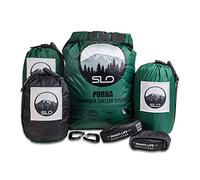 Hamaca de camping con red para insectos y mosca de lluvia, construcción duradera de nailon Ripstop con correas de árbol de 12 pies, mosquetones de 5 kn, estacas de tienda de campaña y bolsa de