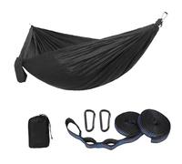 Hamaca de camping con textura de tela de nailon con bolsa de transporte impermeable y tiras ajustables para playa patio trasero hamaca de nailon resistente a las lágrimas
