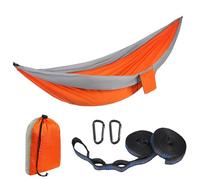 Hamaca de camping con textura de tela de nailon con bolsa de transporte impermeable y tiras ajustables para playa patio trasero hamaca de nailon resistente a las lágrimas