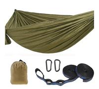 Hamaca de camping con textura de tela de nailon con bolsa de transporte impermeable y tiras ajustables para playa patio trasero hamaca de nailon resistente a las lágrimas