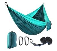 Hamaca de camping con textura de tela de nailon con bolsa de transporte impermeable y tiras ajustables para playa patio trasero hamaca de nailon resistente a las lágrimas