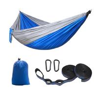 Hamaca de camping con textura de tela de nailon con bolsa de transporte resistente al agua y tiras ajustables para playa, patio trasero, hamaca de nailon resistente a desgarros