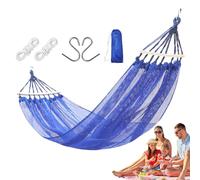 Hamaca de camping de seda helada, hamaca de seda de malla, colgar una hamaca robusta - Cama hamaca portátil, accesorios de camping refrescantes al tacto suave para el jardín y al aire libre