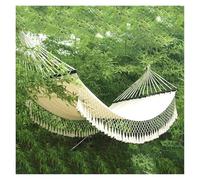 Hamaca De Camping Hamaca al Aire Libre Camping Ocio Columpio Interior Borla algodón cinturón Encaje Lona Hamaca Silla(Beige)
