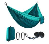 Hamaca de camping - Hamaca portátil ultraligera con capacidad de carga de 300 kg, hamacas de jardín de nailon de paracaídas para exteriores e interiores, incluye 2 mosquetones y 2 eslingas de nailon