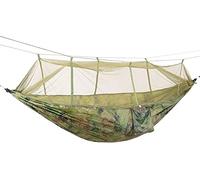 Hamaca de camping multicolor verde militar para 1 a 2 personas, duradera, ligera, portátil, para exteriores, para senderismo, viajes y relajación