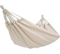Hamaca de Camping portátil, Cama Hamaca Doble de Algodón Blanco 200x150cm
